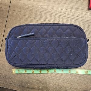 Vera Bradley Quilted Navy Cosmetic Bag